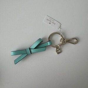 Kate Spade leather bow keychain - tiffany blue
